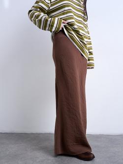 Topshop Straight Maxi Skirt - view 2, Brown