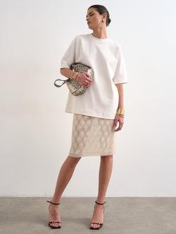 Topshop Embellished Sheer Skirt, White, White