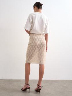 Topshop Embellished Sheer Skirt, White - view 2, White
