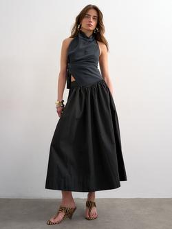 Topshop Saloon Flared Skirt, Black, Black