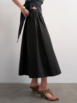 Topshop Saloon Flared Skirt, Black - view 2, Black