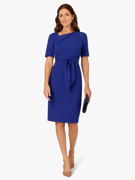 Adrianna Papell Asymmetrical Sheath Dress, Royal Sapphire - view 2, Royal Sapphire