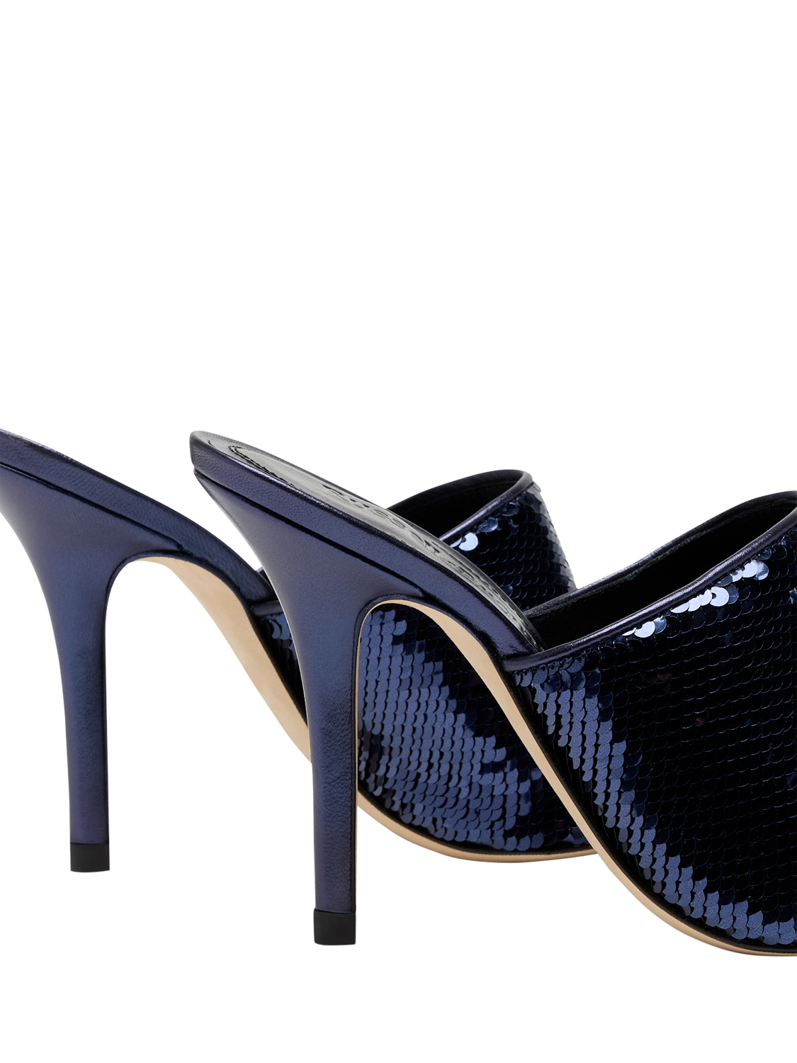 Product image 3 of 4, which shows Russell & Bromley Superstow Mule High Heeled Mule Sandals, Blue, 8