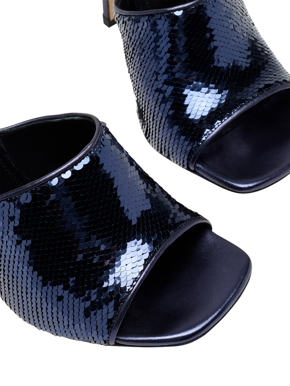 Product image 4 of 4, which shows Russell & Bromley Superstow Mule High Heeled Mule Sandals, Blue, 8