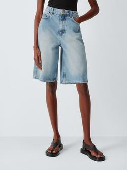 AND/OR Barrel Leg Denim Shorts, Bleach Wash, Bleach Wash