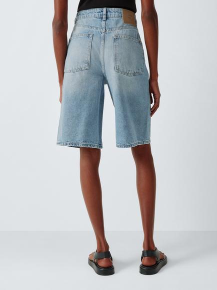 AND/OR Barrel Leg Denim Shorts - view 2, Bleach Wash