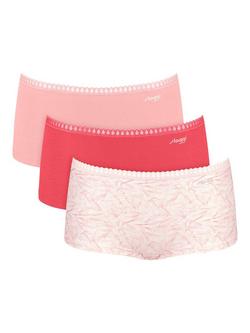 sloggi GO Crush Short Knickers, Pack of 3, Blue/Multi, Pink/Multi