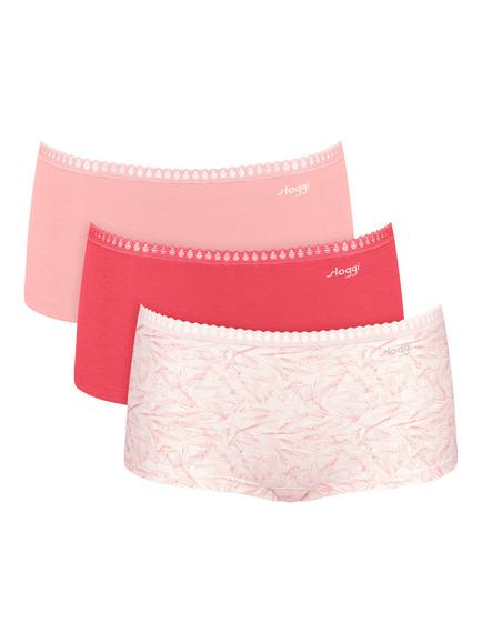 sloggi GO Crush Short Knickers, Pack of 3, Blue/Multi, Pink/Multi