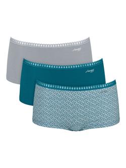 sloggi GO Crush Short Knickers, Pack of 3, Blue/Multi, Blue/Multi