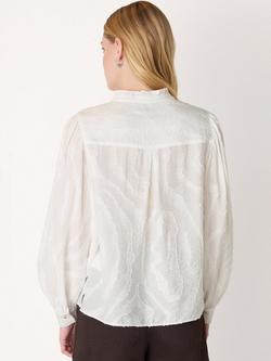 Whistles Animal Textured Shirt containing LENZING™ ECOVERO™ Viscose, Ivory - view 2, Ivory