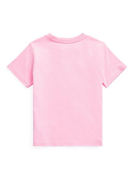 Ralph Lauren Kids' Pure Cotton Short Sleeved T-Shirt, Pink - view 2, Pink
