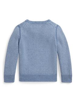 Polo Ralph Lauren Kids' Cotton Iconic Flag Jumper, Blue - view 2, Blue