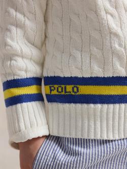 Ralph Lauren Kids' Cricket Jumper, White - view 2, White
