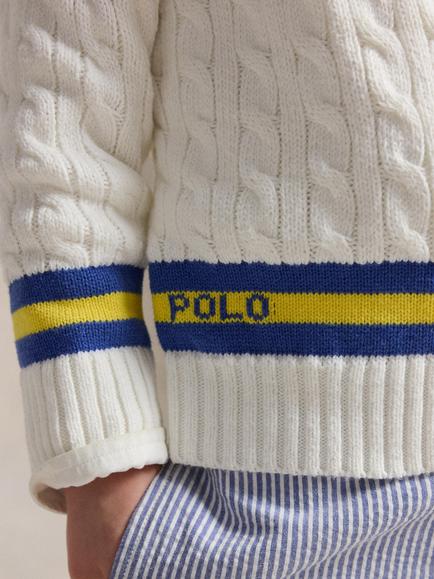 Ralph Lauren Kids' Cricket Jumper, White - view 2, White