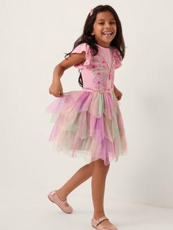 Monsoon Kids' Disco Butterfly Dress, Pink, Pink