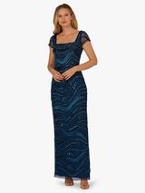 hand beaded ankle length dress in french blue Amazon.com: Adrianna Papell Women's Beaded Ankle Length Dress