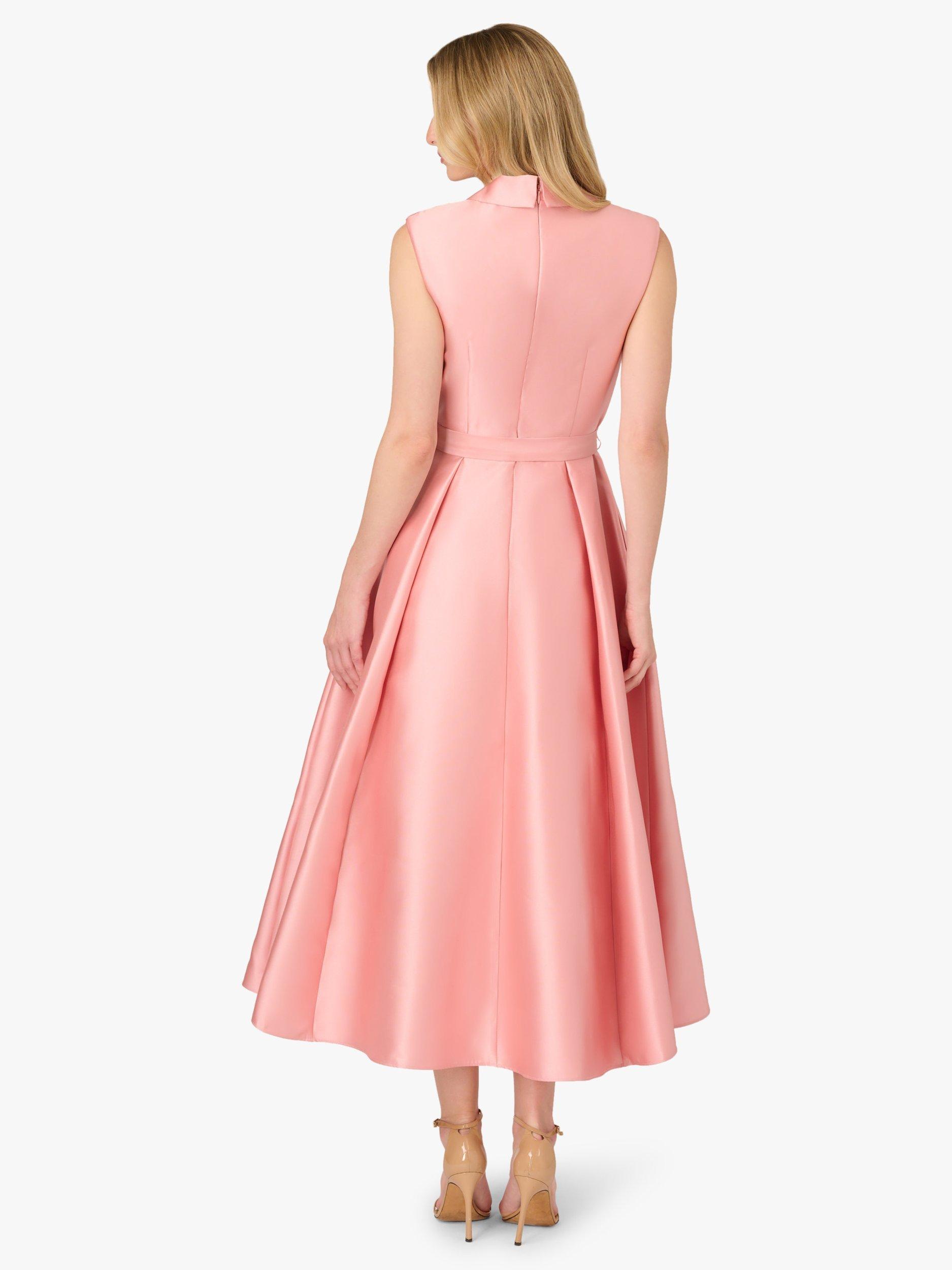 Product image 2 of 6, which shows Adrianna Papell Lapel Flared Mikado Dress, Apricot Ice, 6