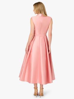 Adrianna Papell Lapel Flared Mikado Dress - view 2, Apricot Ice
