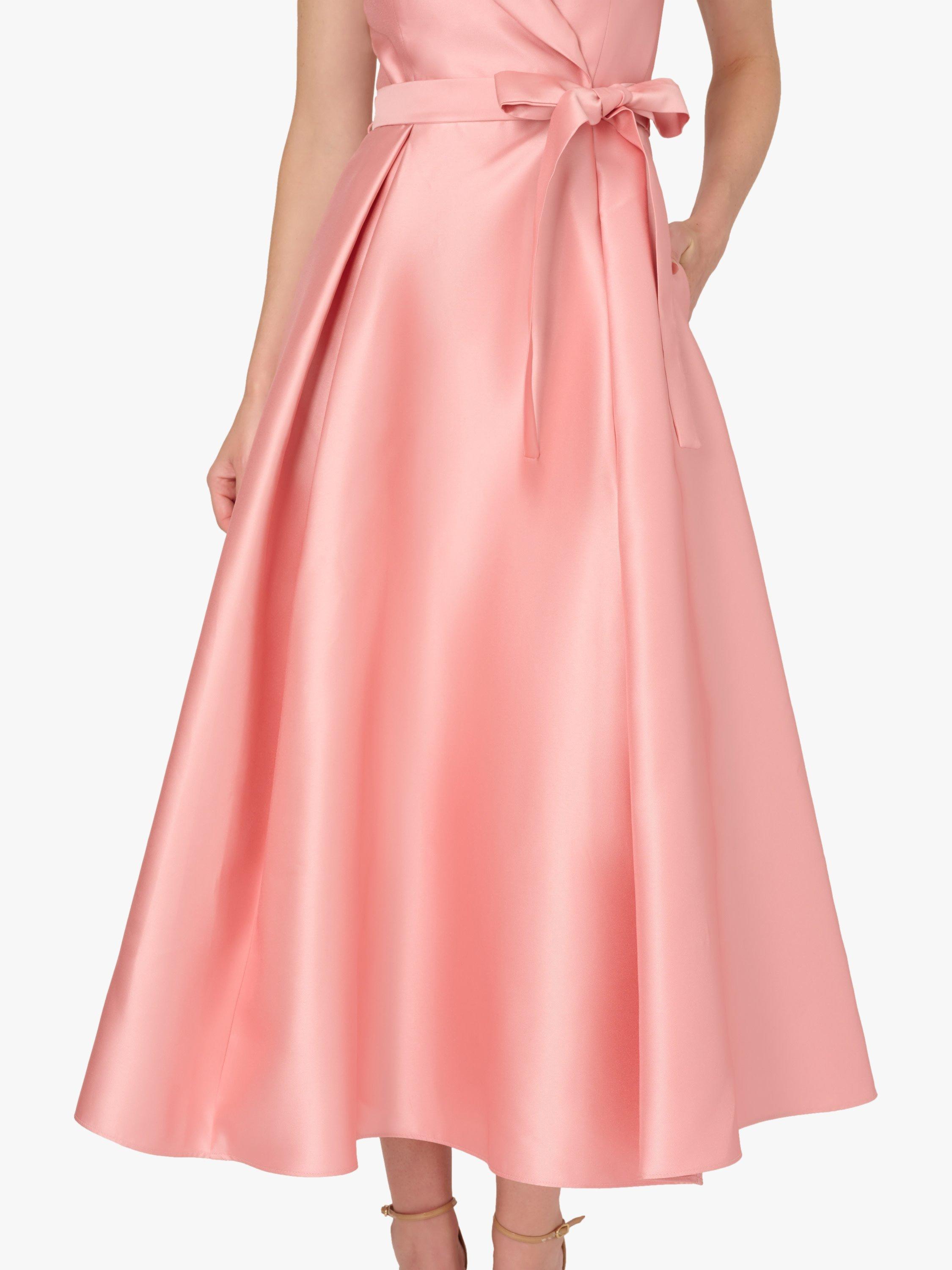 Product image 5 of 6, which shows Adrianna Papell Lapel Flared Mikado Dress, Apricot Ice, 6