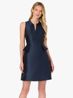 Adrianna Papell Mikado Ruffle Mini Dress, Midnight, Midnight