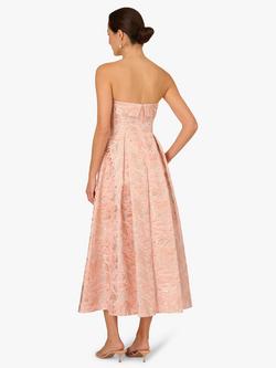 Adrianna Papell Floral Jacquard Strapless Dress, Blush - view 2, Blush