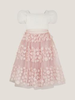 Monsoon Kids' Laura Scuba Dress, Dusky Pink, Dusky Pink