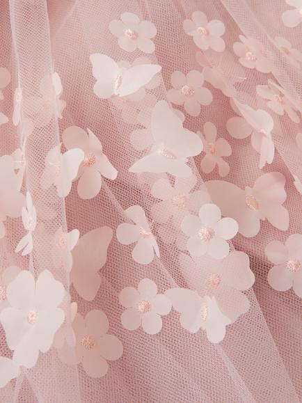 Monsoon Kids' Laura Scuba Dress, Dusky Pink - view 2, Dusky Pink