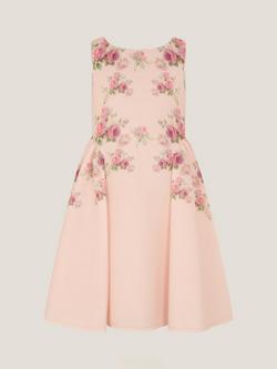 Monsoon Kids' Molly Rose Print Sleeveless Scuba Dress, Multi, Multi