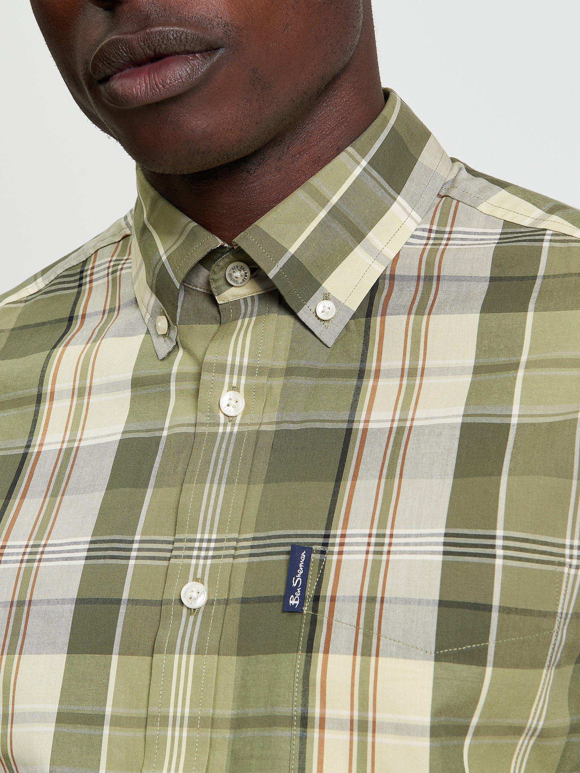 Product image 4 of 5, which shows Ben Sherman Cotton Heritage Check Shirt, Litchen Green, S