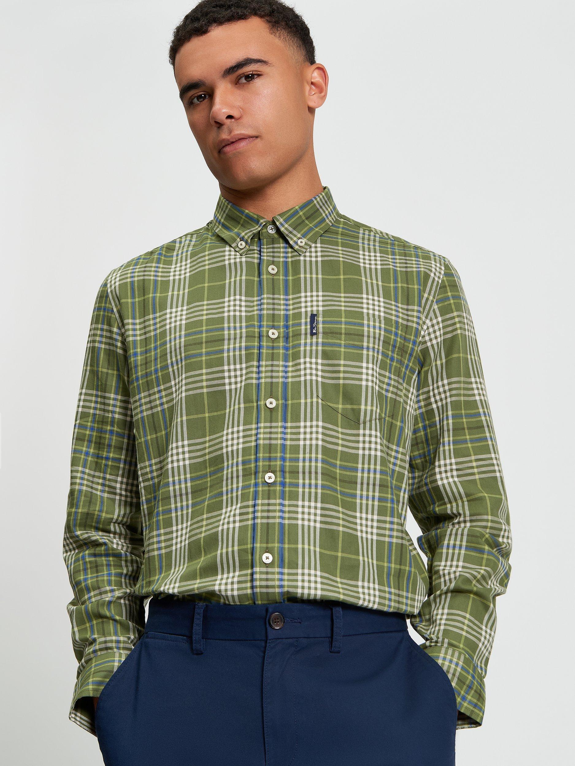 Product image 1 of 5, which shows Ben Sherman Multi Check Shirt, Litchen Green, S