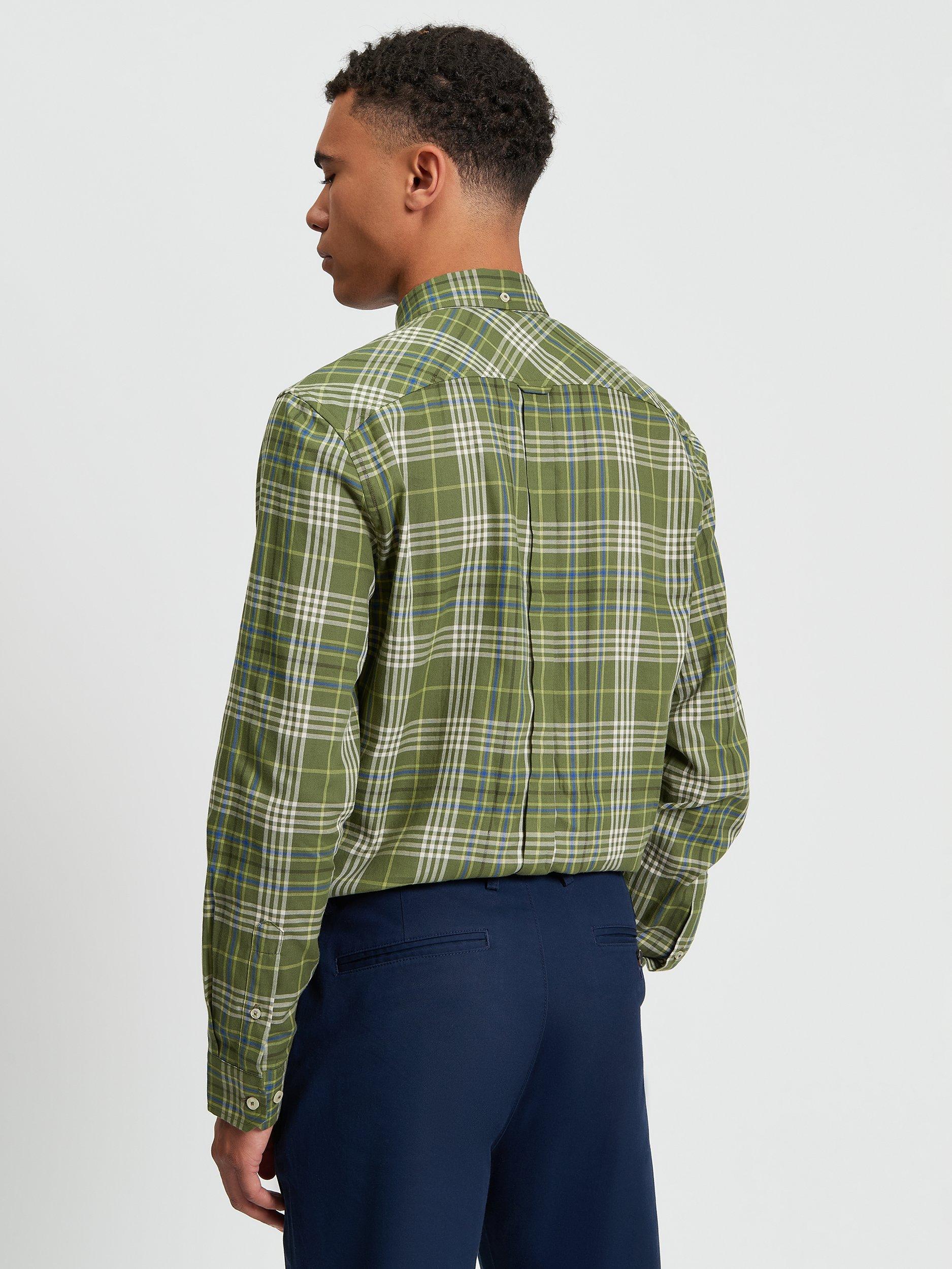Product image 2 of 5, which shows Ben Sherman Multi Check Shirt, Litchen Green, S