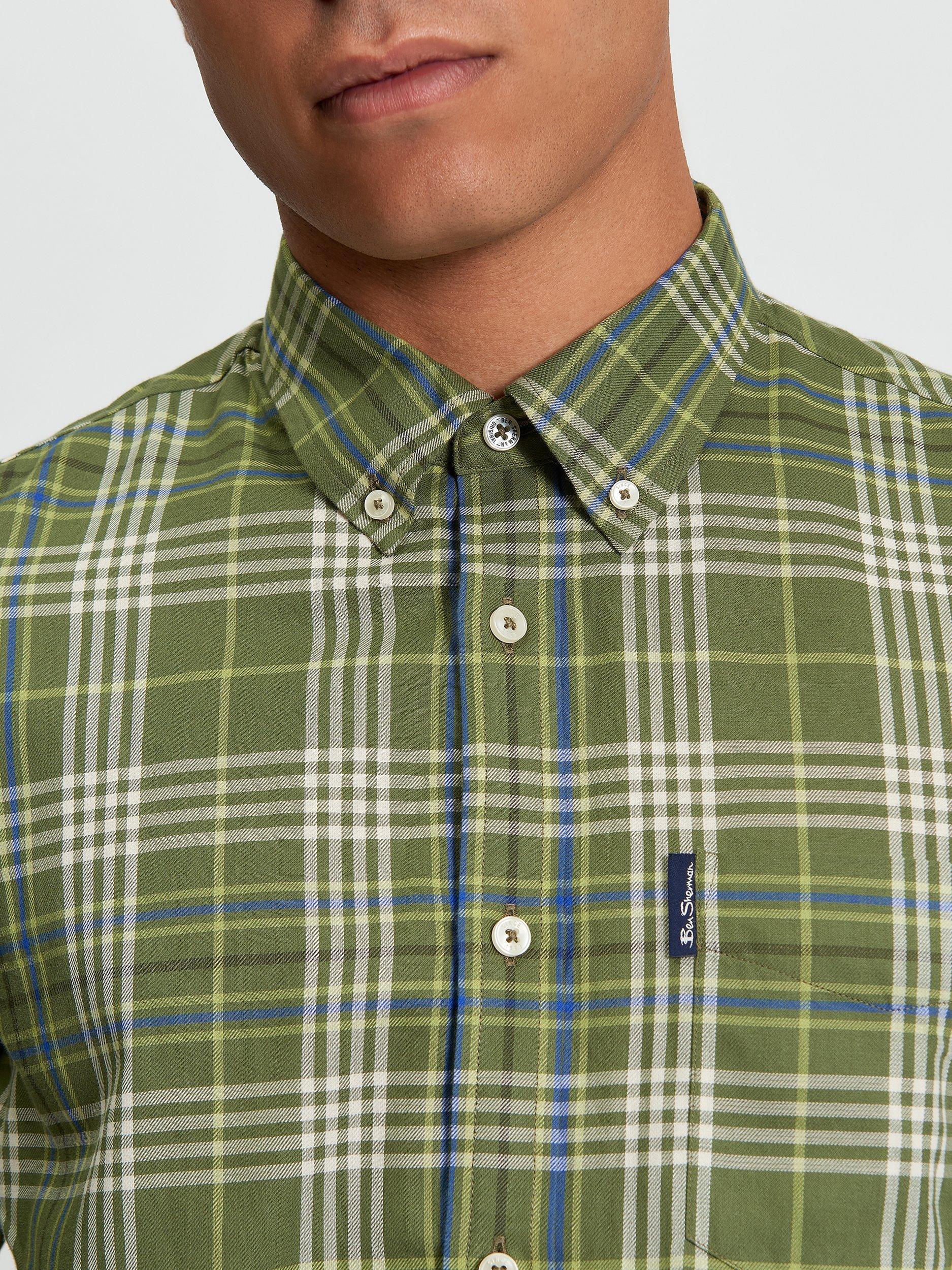 Product image 4 of 5, which shows Ben Sherman Multi Check Shirt, Litchen Green, S