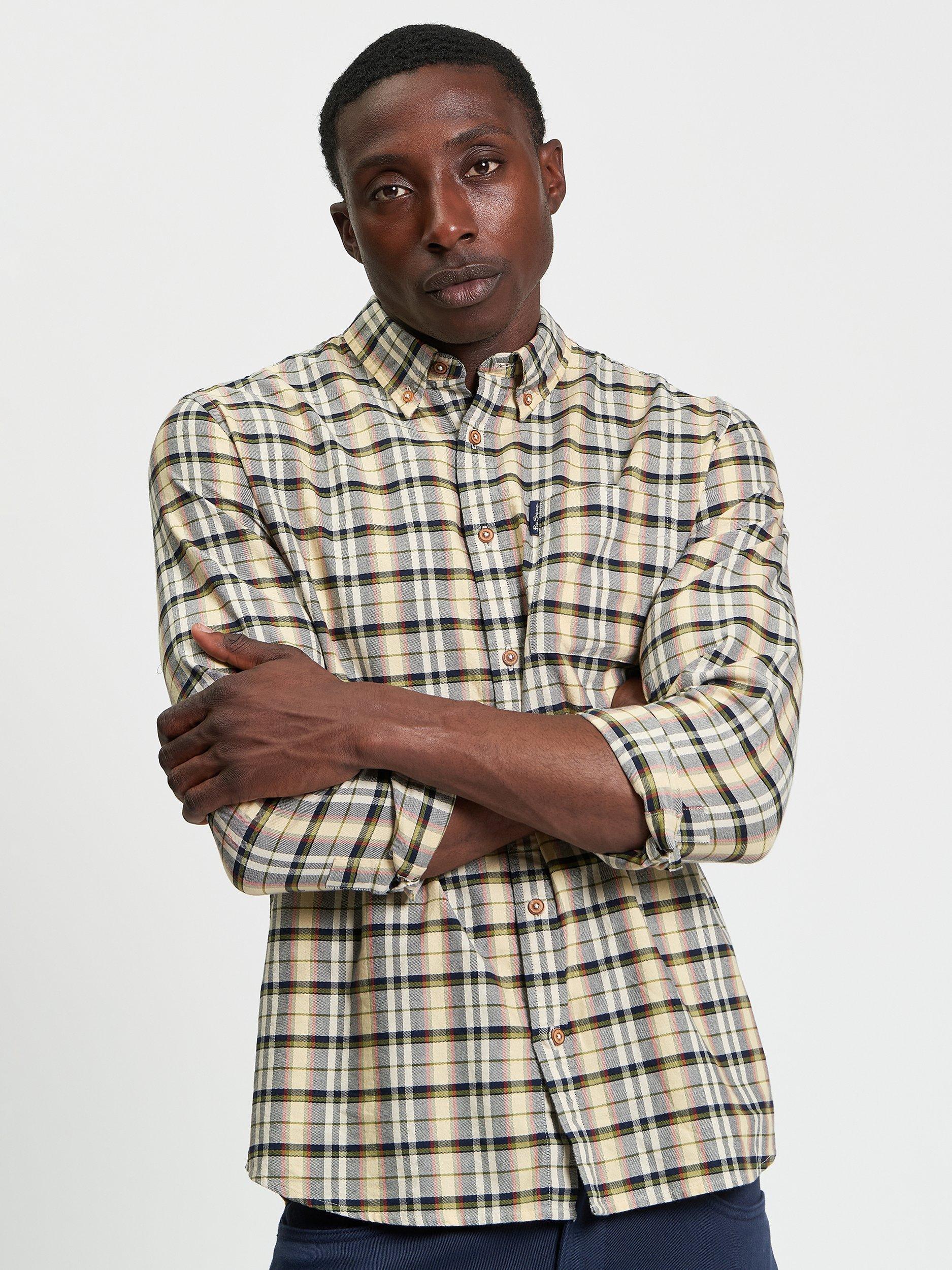 Product image 1 of 5, which shows Ben Sherman Cotton Oxford Check Shirt, Dark Navy, S