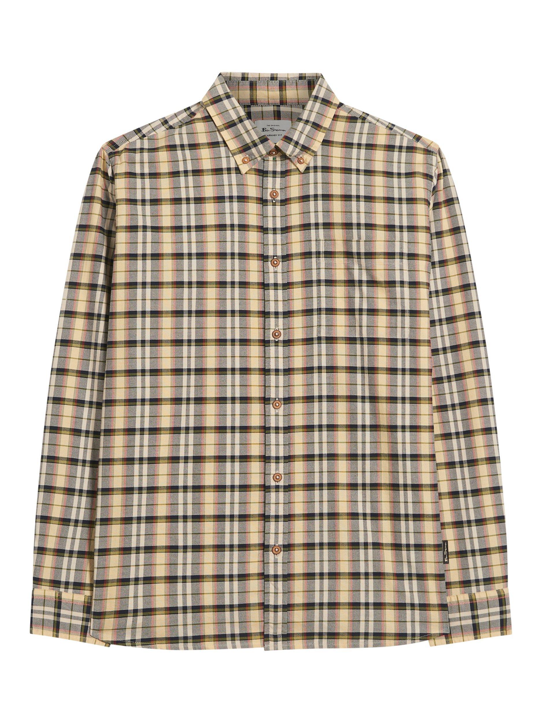 Product image 5 of 5, which shows Ben Sherman Cotton Oxford Check Shirt, Dark Navy, S
