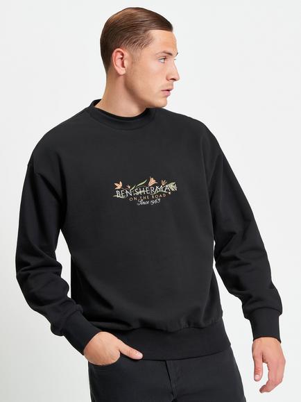 Ben Sherman On The Road Cotton Sweatshirt, Black, Black