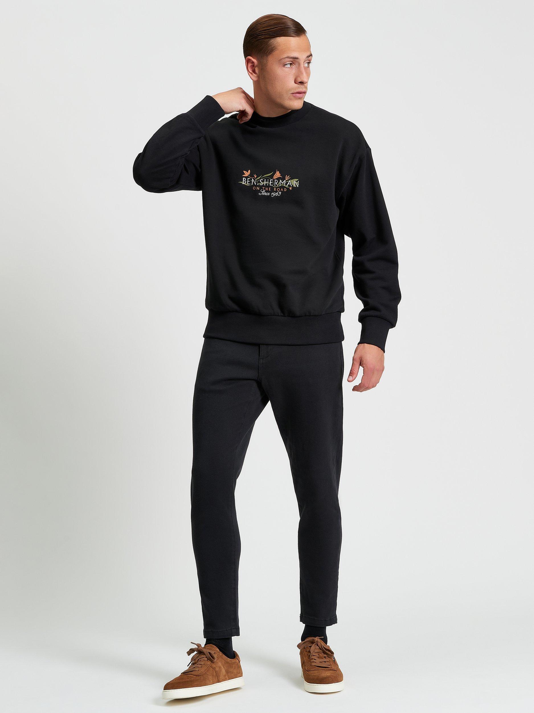 Product image 3 of 5, which shows Ben Sherman On The Road Cotton Sweatshirt, Black, S