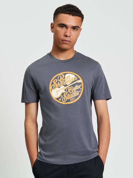 Ben Sherman Cotton Studio Graphic T-Shirt, Slate, Slate