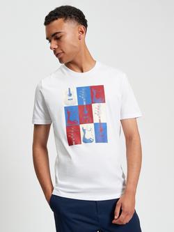 Ben Sherman Cotton Guitar Graphic T-Shirt, White, White