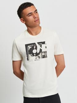 Ben Sherman Cotton Regular Fit Short Sleeve Graphic T-Shirt, Ivory, Ivory