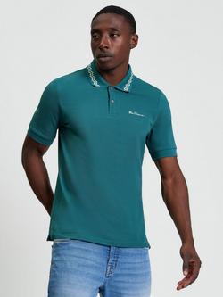 Ben Sherman Cotton Regular Fit Short Sleeve Pique Polo Shirt, Teal, Teal