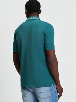 Ben Sherman Cotton Regular Fit Short Sleeve Pique Polo Shirt, Teal - view 2, Teal