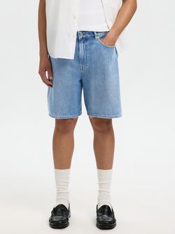 Selected Straight Leg Denim Shorts, Denim, Denim