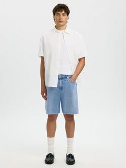 Selected Straight Leg Denim Shorts, Denim - view 2, Denim