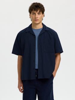 Selected Regular Fit Short Sleeve Shirt, Sky Captain, Sky Captain