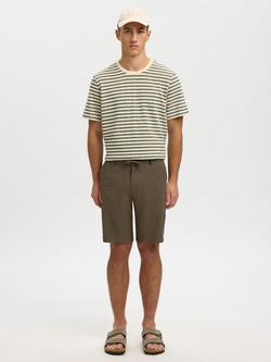 Selected Brody Linen Blend Chino Shorts, Kalamata