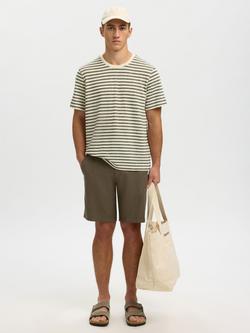 Selected Brody Linen Blend Chino Shorts - view 2, Kalamata