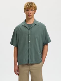 Selected Regular Fit Short Sleeve Shirt, Balsam Green, Balsam Green