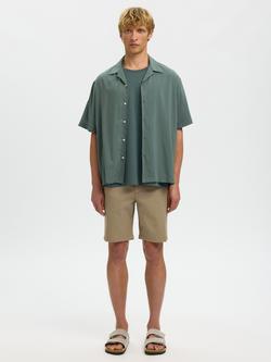 Selected Regular Fit Short Sleeve Shirt, Balsam Green - view 2, Balsam Green