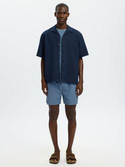 Selected Stripe Regular Fit Swim Shorts, Blue Mirage