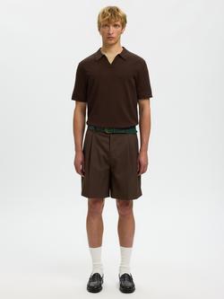 Selected Otto Leo Wool Blend Regular Fit Shorts, Delicioso, Delicioso